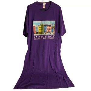 Vintage Rainbow Row Charleston South Carlolina purple T-Shirt Dress Women OSFM